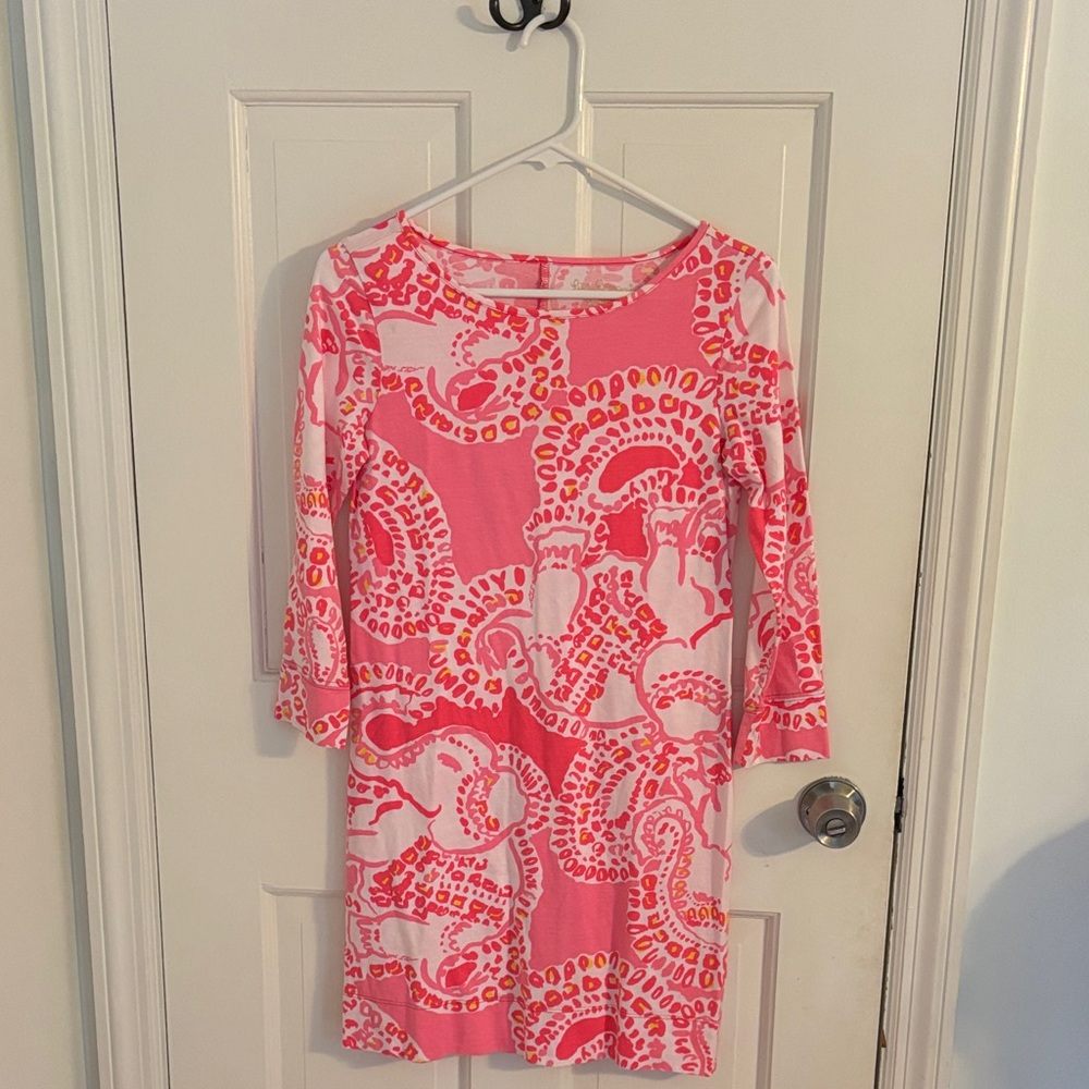 Lilly Pulitzer Pink and Red Long Sleeve Dress